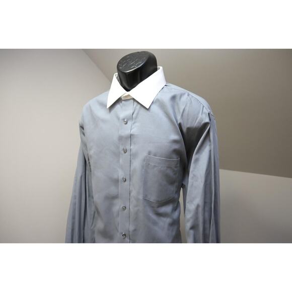 Donald Trump Dress Shirt Regular Fit Gray French Cuff Mens Size 18 36/37 2XL - Picture 4 of 13